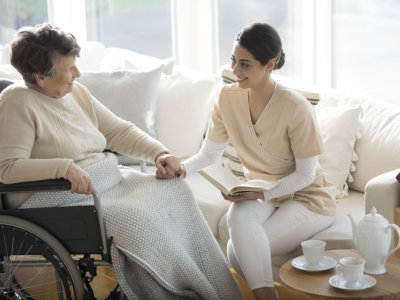 senior woman with her caretaker